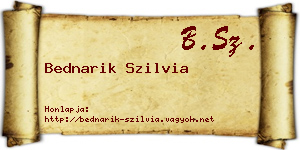 Bednarik Szilvia névjegykártya